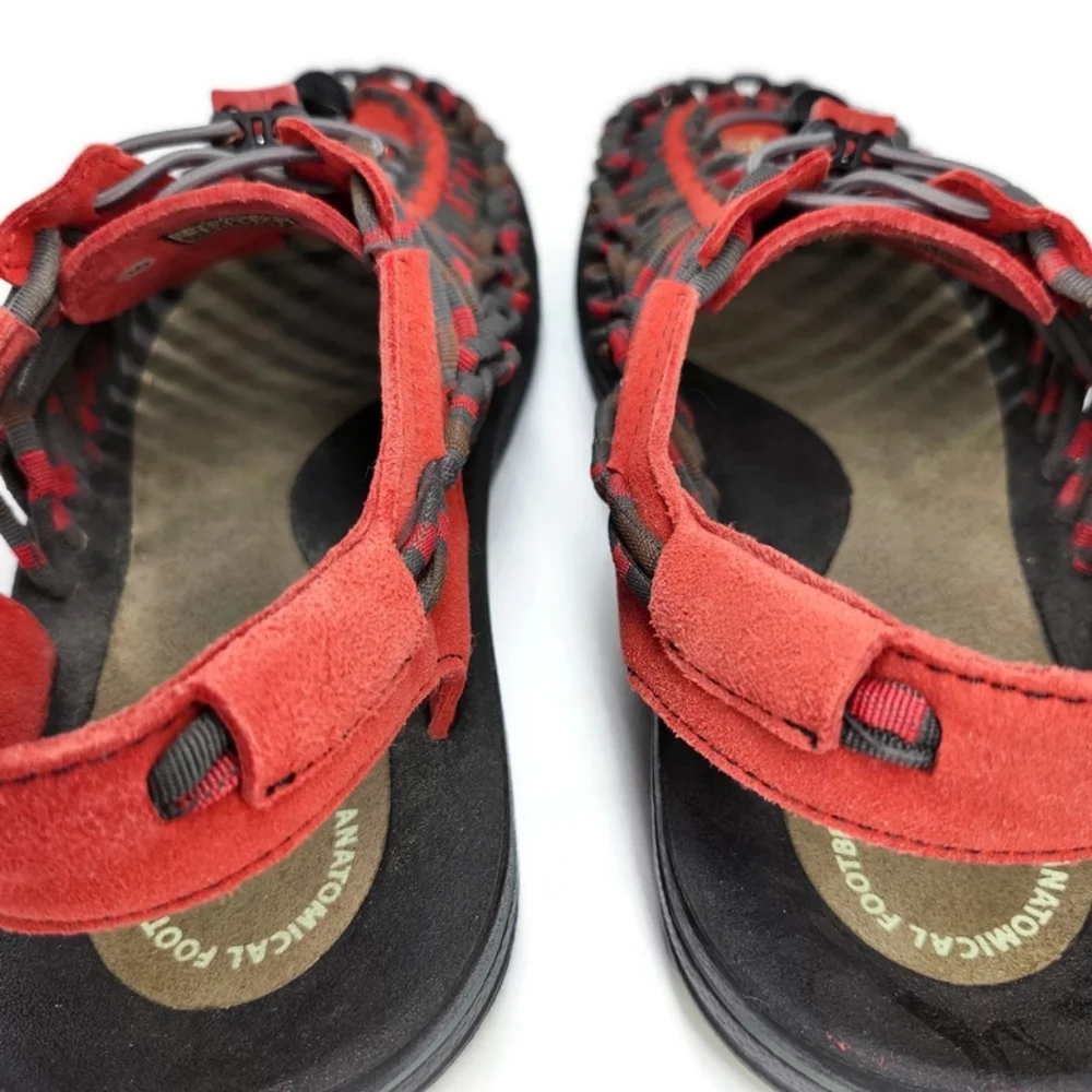 Keen Uneek Red & Grey Two-Cord Bungee Lace Open-Air Sandals - Picture 10 of 12